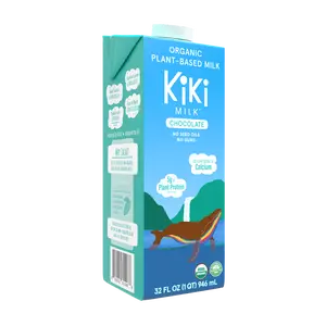 Chocolate Kiki Milk 6-Pack: Organic dairy-free plant milk (32 fl oz, Pack of 6) with high calcium and protein