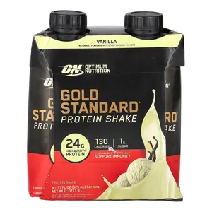 Optimum Nutrition Gold Standard® Protein Shake, Vanilla, 4 Cartons, 11 fl oz (325 ml) Each