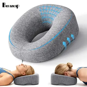 Benazcap Face Down Pillow for Massage Table Memory Foam for Prone Down Sleeping BBL Pillow After Eye Surgery Vitrectomy Recovery Face Cradle Massage Headrest for Bed Gray