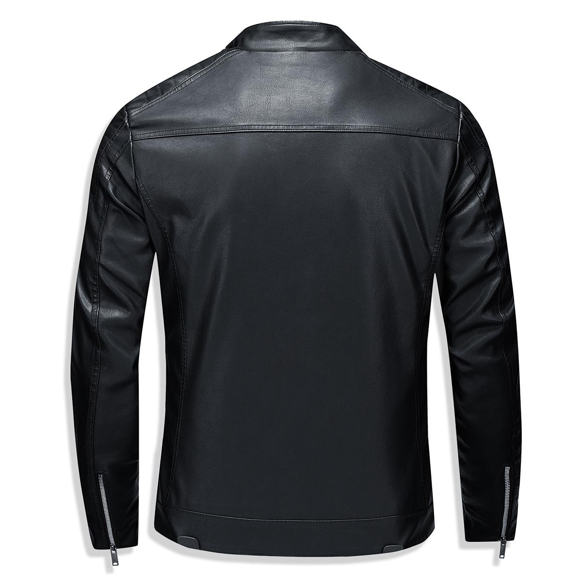 Men's Casual Stand Collar Jacket, Polyester Fiber, Solid Color, Long Sleeve, Regular Fit, Zipper Closure, Woven Fabric, Non-Stretch, With Pockets, Casual Style, Stand Collar Design - Heavyweight Knight Jacket, Full-Zip Front, Zipper Pockets, Shell with Li
