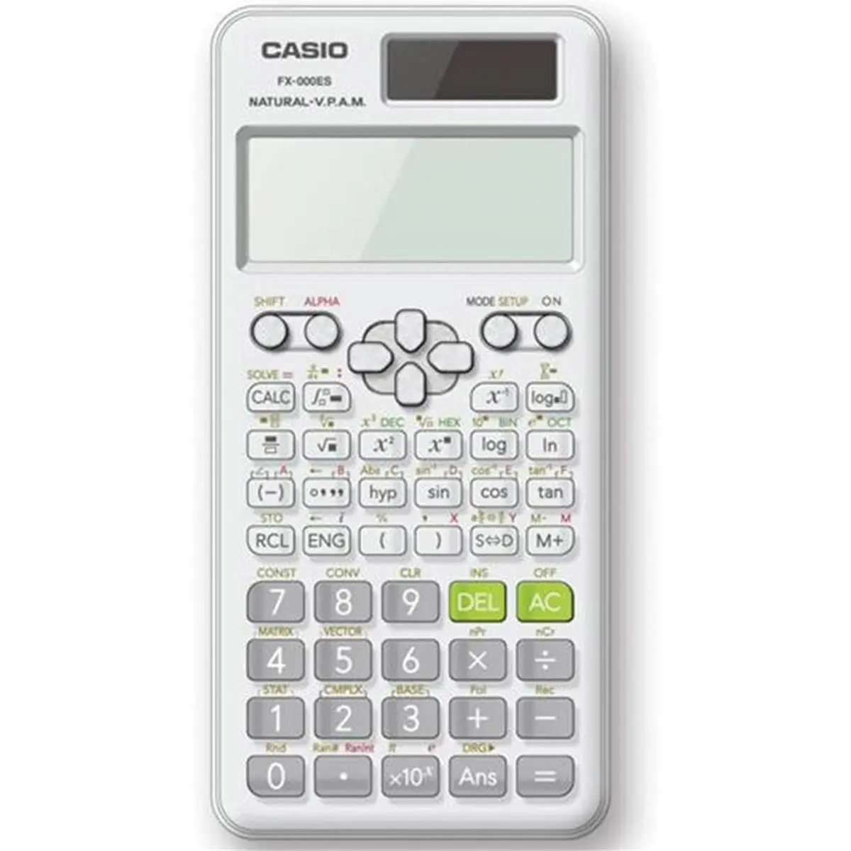 CASIO fx-115ESPLUS2 Scientific Calculator with Natural Textbook Display, Dual Solar & Battery Power and Hard Case for Students in Calculus, Physics & Engineering, White, Traveling, Solar Power, 1 Lr44