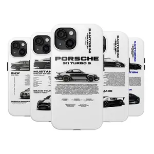 Sport Car Illustration Phone Case for iPhone – Hyper Cars Sleek Black Auto Design Cover – Gift for Him, Gearheads, Streetwear & Racing Fans