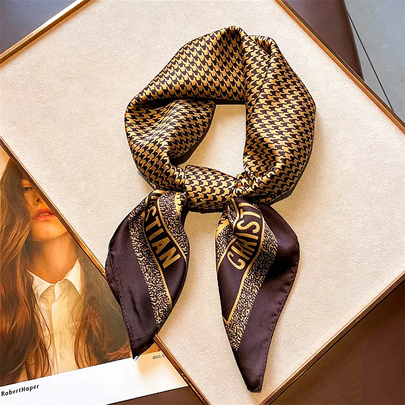 Fashionable Houndstooth Pattern Scarf, Checkered Scarf, Neck Scarf, Elegant Soft Comfortable Scarf for Women & Men, Casual Versatile Scarf for All Seasons