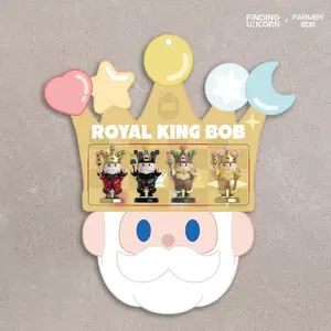 [FINDING UNICORN] 【Special Limited Drop】FARMER BOB 65% KING OF THE BOB Series Blind Box （4 Boxes/Set ) Cute Figures Desktop Ornament Collectible Toys Birthday Gifts