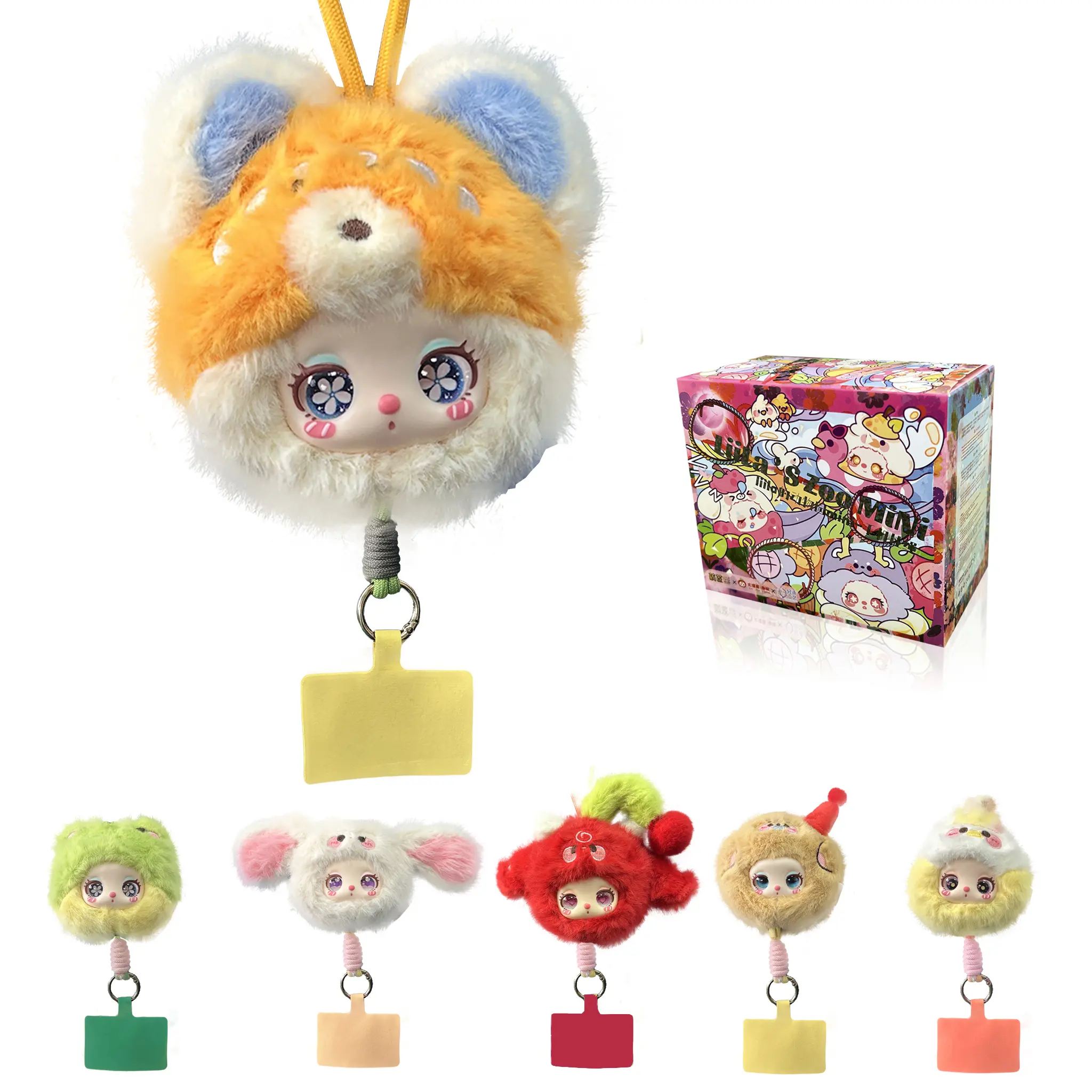 Baby Three Lila Tea Party Surprise Collectibles - Soft Furry Bunny Plush Dolls, Blindbags Surprise Set, Sealed Hobby Box, Backpack/Clothing Decor, Powerpuff Girls Vinyl Christmas Sealed Boxes, Summervibes Collectible Figurines