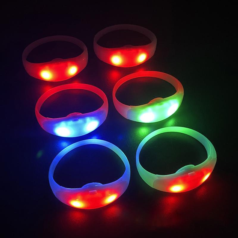 20/50/100Pcs Colorful LED Glow Bracelets Sound Activated LED Bracelets, Light Up Bracelet Music Control 6 Color Changeable,Party Favors for Concerts,Party,Wedding,Birthday,Carnival,Valentine's Day