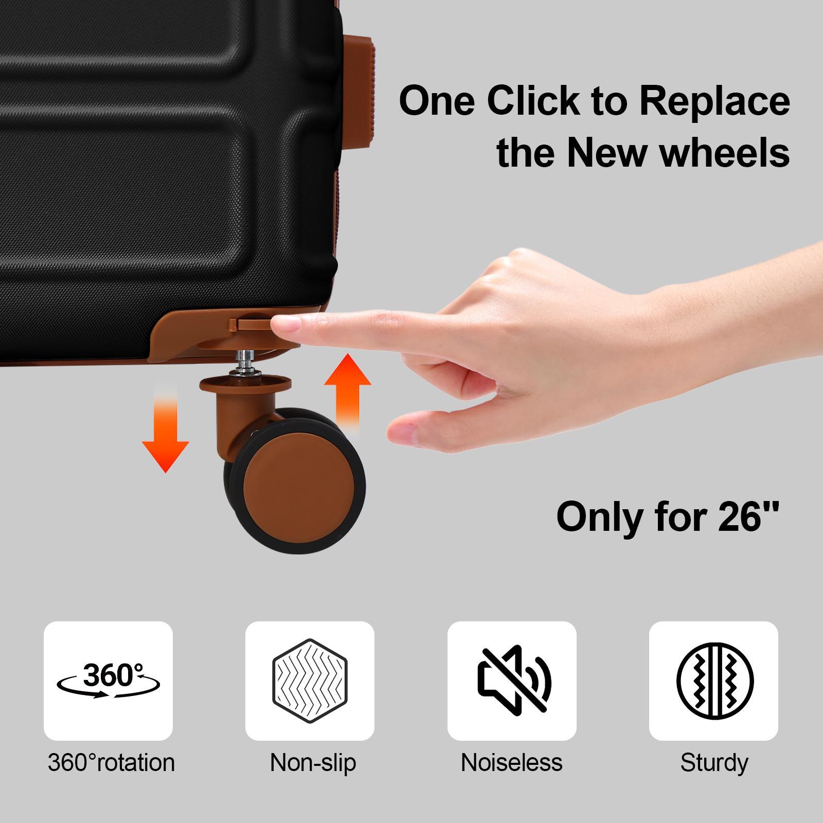 4PCS Luggage Sets, Expandable ABS Suitcase with TSA Lock, Double Spinner Wheels, 13/20/26/28in, Perfect for Family Travel & Moving