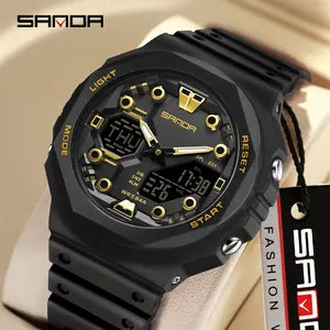 Men's Sports Digital Analog Quartz Watch, Silicone Strap, Waterproof Dual Display with Date, Modern Casual Wristwatch durable Trendy Smartwatch with Touch Display exercise mode Chronograph Dress Watch trending multifunctional ootd electronic men high-end