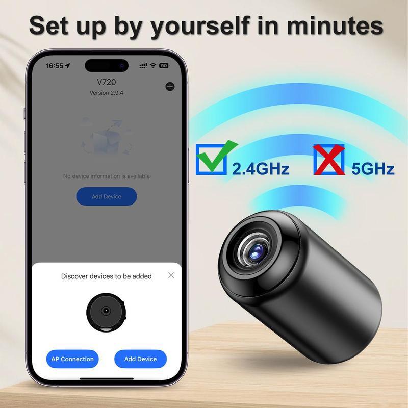 5MP Wireless Mini WiFi Camera - Indoor Outdoor Security Cam | Night Vision, Motion Alerts, App Control for Home/Baby/Pet/Office Monitor, 24/7 View & Easy Install 5MP Wireless Mini WiFi Camera - Indoor Outdoor Security Cam | Night Vision, Motion Alerts, App Control for Home/Baby/Pet/Office Monitor, 24/7 View & Easy Install