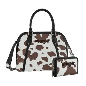 Wrangler Western Cowprint Handbag&Wallet Set for Women