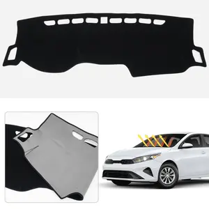 Canvcle 2019-2024 Kia Forte K3 Dashboard Cover Custom Fit for S EX FE LX LXS GT GT-Line Non-Slip Dash Mat UV Protection Anti-Glare Sunshade Black Interior Accessories