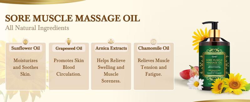 Pjordo-3 Pack Massage Oil for Relaxation -Massage Therapy