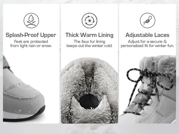 Women's Winter Ankle Boots with Faux Fur Lining & Slip-resistant Sole