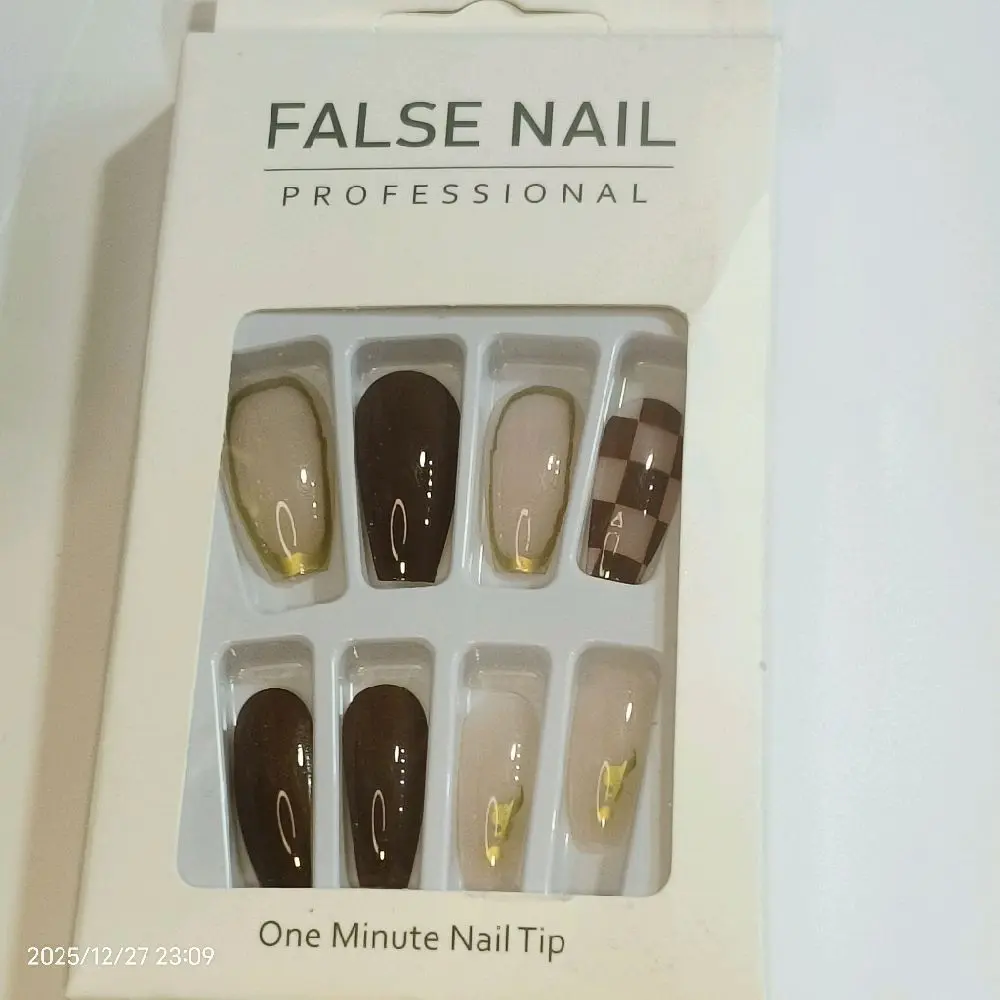 press on nails valentines gift heart print Fashion girl fake nails