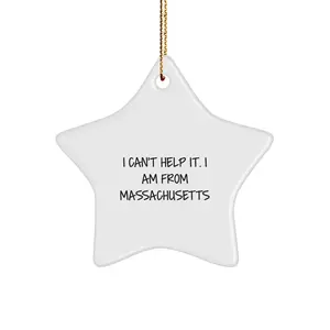 Bay State Proud Christmas Star Ornament for Massachusetts Gifts from Friends