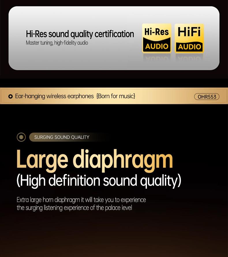 Acer OHR553 Wireless Open-Ear Headphone, Fashionable Earbuds, Wireless Gaming Earphones, HIFI Sound Quality Music Headset for Gaming Travel Sports Built-in Mic, Electronic Audio & Video Black