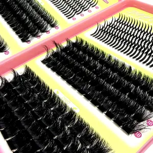 200D/160D/120D/100D/80D/60D Spiky Lash Clusters ,  Fluffy & Thick Cartoon Natural Spiky Cluster False Eyelashes, Fairy Cluster Lashes, Thin Cartoon Lashes, C D DD Curl, Single Strand Mink Hair False Lashes, Eyelash Extension, Full Coverage, DIY At Home Co