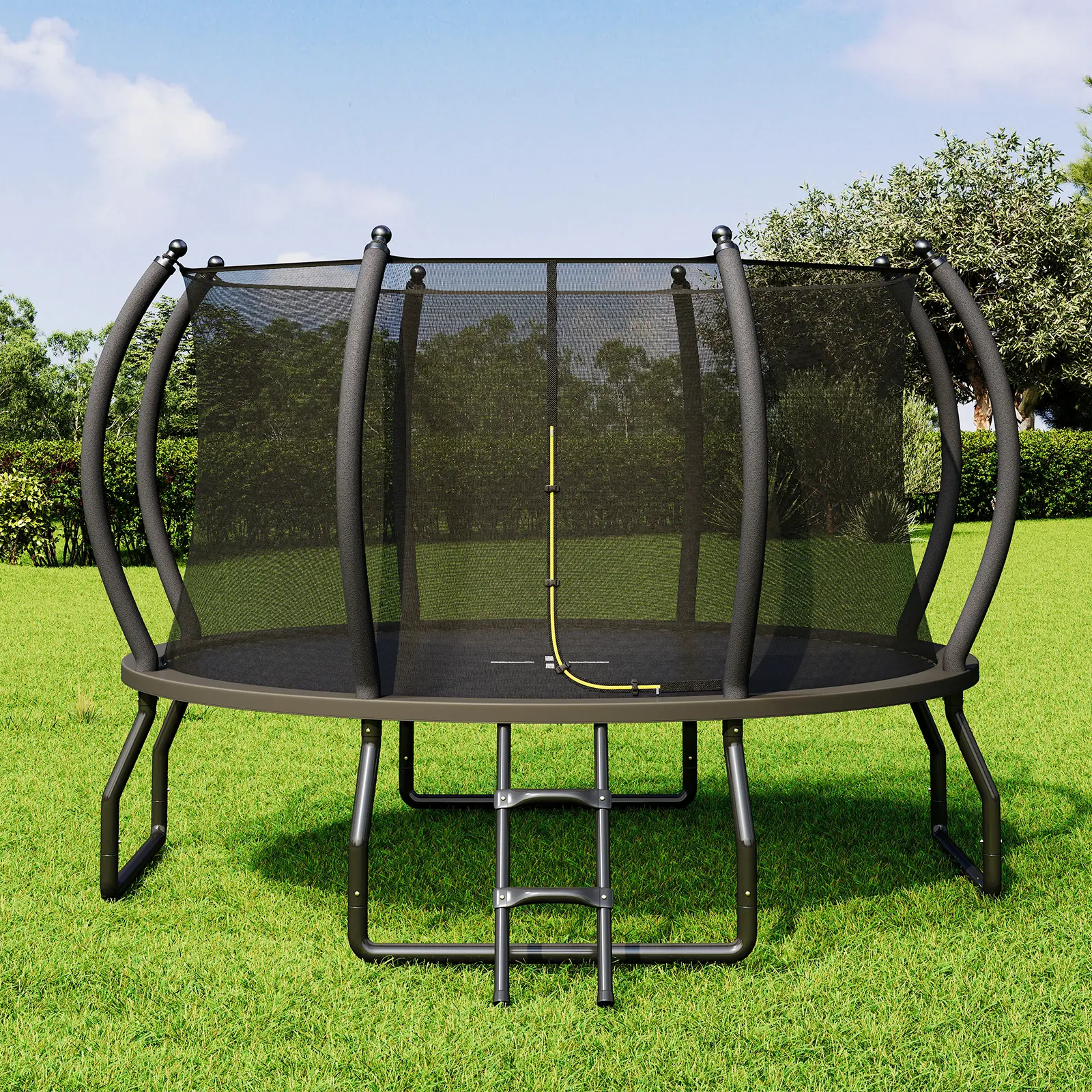 ALBOTT 8FT 10FT 12FT 14FT 16FT Outdoor Trampoline with Enclosure Net and Ladder, Recreational Trampolines for Kids and Adults, Quick Connect Frame, ASTM Approval[tiktokshopbacktoschool][SohoChic]