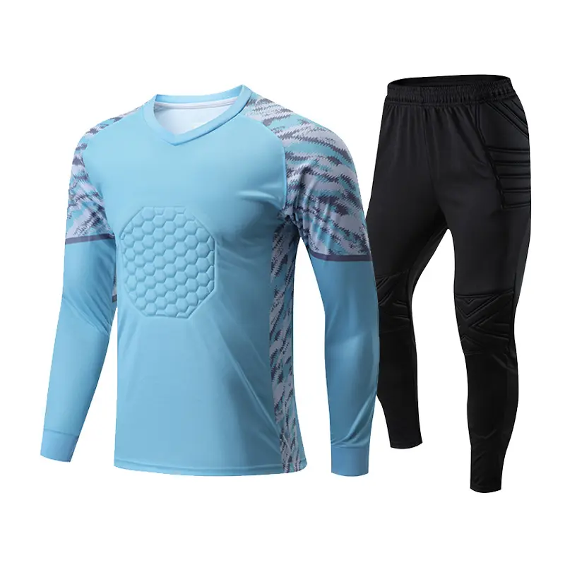 Unisex Neutral-Fit Children's Soccer Jersey Set - Long-Sleeve Protective Soccer Goalkeeper Top, Athletic Sportswear for Training & Competition