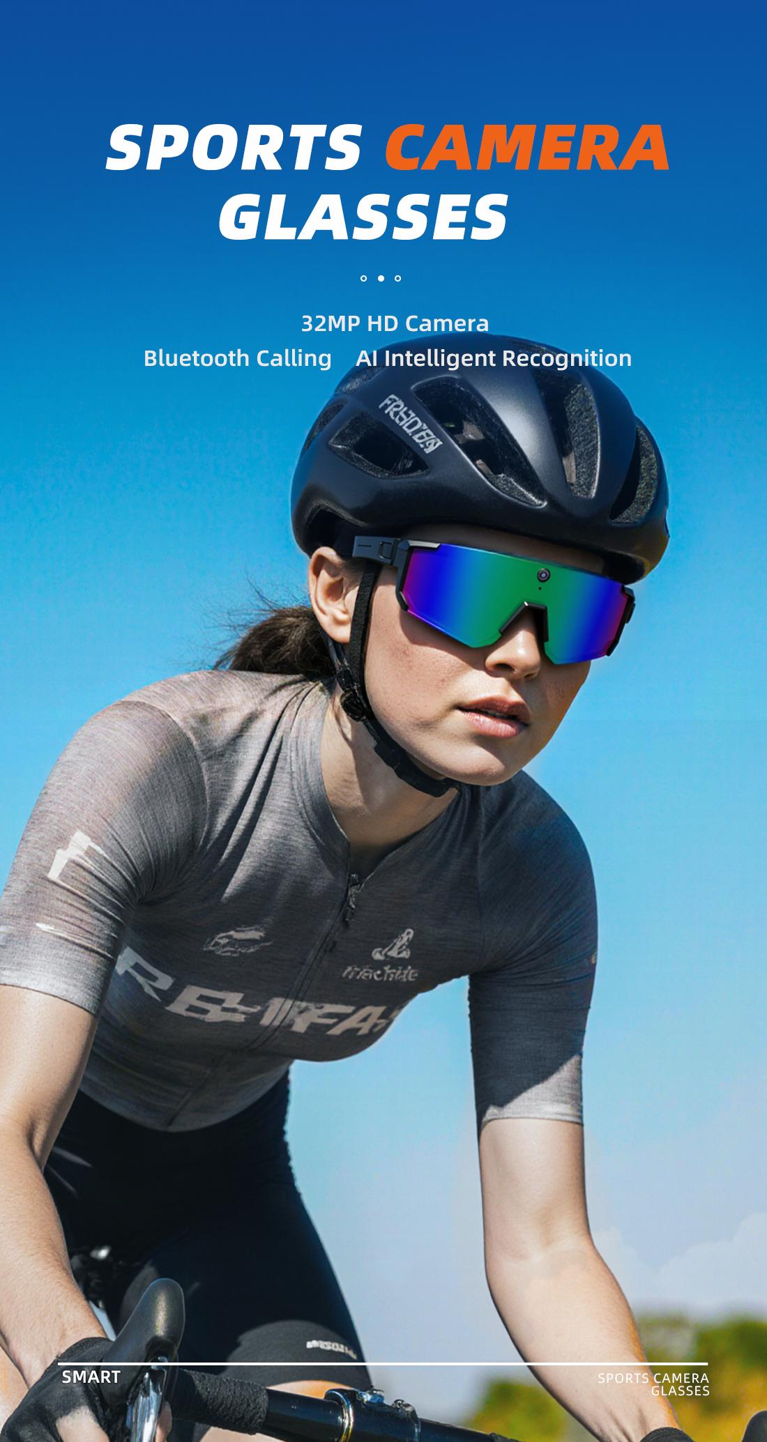 AI Smart Sports Camera Glasses: 2K Video/Photo + 260mAh Long Battery + HD Calls | Waterproof for Cycling/Skiing/Hiking | Easter gift