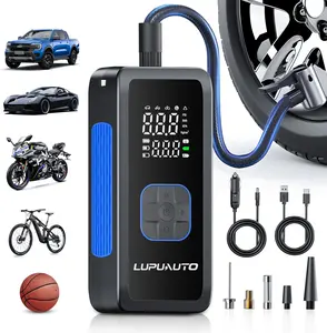 LUPUAUTO Portable Air Compressor 150PSI Tire Inflator with Digital Pressure Gauge, Auto Shut-Off, LED Light, 4 Modes for Car, Bike, Motorcycle and Balls