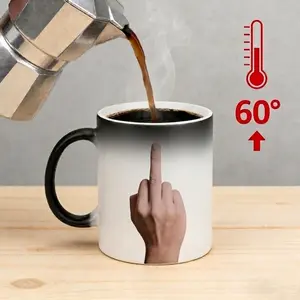11 Oz Middle Finger Magic Color Changing Mug, FTS Heat Sensitive Coffee Mug, Perfect Mother’s Day Gift, Birthday Ceramic Coffee Mug Funny Gifts for Women Men Boss Coworkers colleague Friend Retirement Gifts Stylish Drinkware surprise box