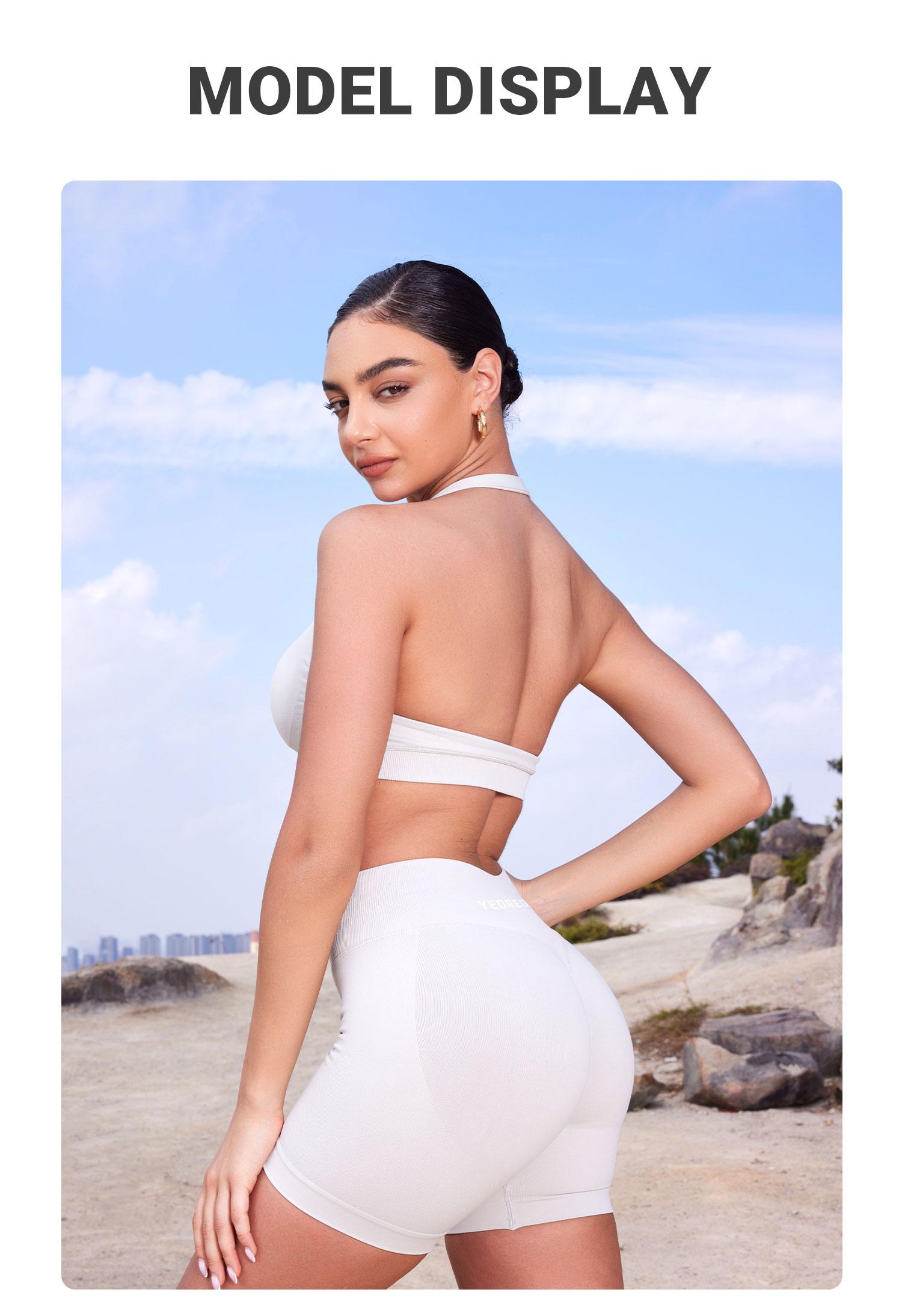 YEOREO SoftHue Seamless Workout Gym Shorts for Women Butt Lifting Hidden Scrunch  4.5" Impact Shorts Yoga Clothes