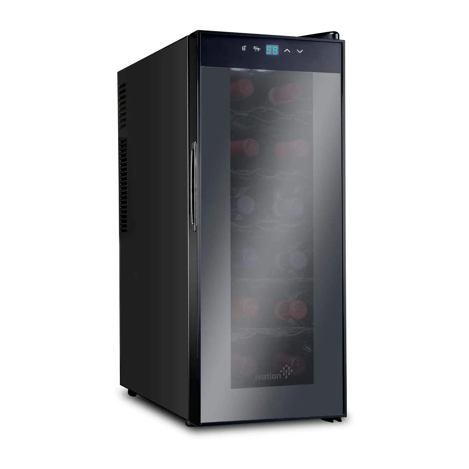 Ivation 12-Bottle Thermoelectric Black Wine Coo ler
