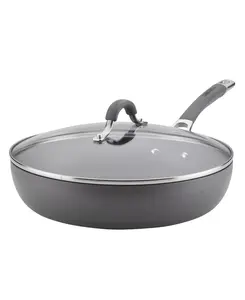 Circulon Radiance Hard-Anodized Nonstick 12" Covered Deep Skillet with Shatter-Resistant Glass Lid & Dishwasher-Safe Cookware