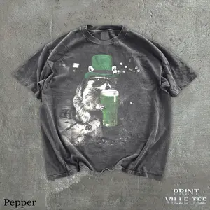 Funny Drunk Irish Raccoon Comfort Colors T-shirt Inappropriate St Patricks Day Shirts Funny Animal Meme Shirt