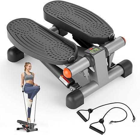 Mini Steppers for Exercise, Stair Stepper with Resistance Bands, Stepper with 330LBS Loading Capacity, Stepper Exercise Equipment with Resistance Bands for Full Body Workout with LCD Monitor Mini Steppers for Exercise, Stair Stepper with Resistance Bands, Stepper with 330LBS Loading Capacity, Stepper Exercise Equipment with Resistance Bands for Full Body Workout with LCD Monitor