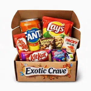 Exotic Crave International Snack Variety Box – 10 Assorted Snacks & Candy Including Fanta, Lay's, KitKat, & More