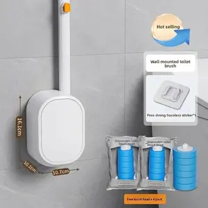 Wall Mount Disposable Toilet Brush System – 24 Heads for Efficient Cleaning of Sink, Drain, Bathtub & Urinal