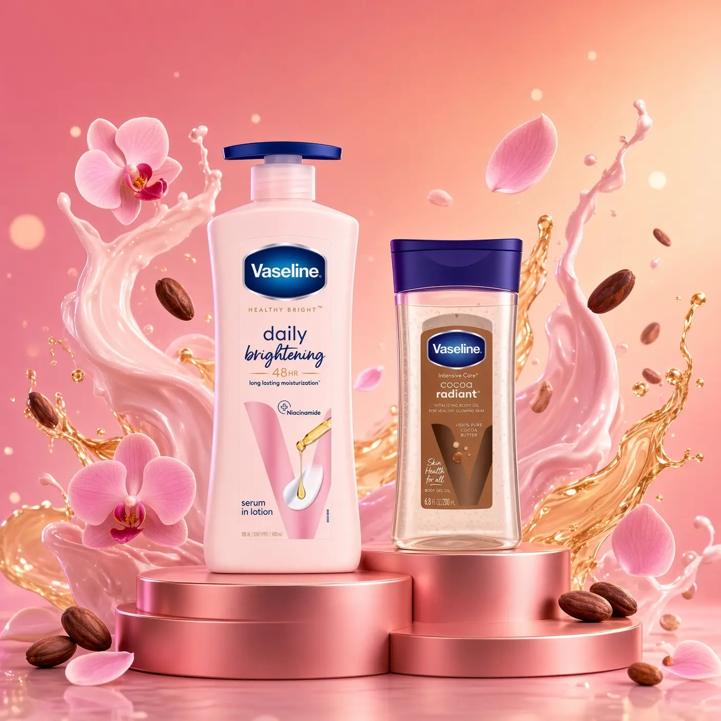 Vaseline Daily Brightening Body Lotion with Serum & 200ml Coco Gel - Single Item Body Care Moisturizer Cream for Hydrating, Soothing Dry Skin Repair (400ml Lotion)