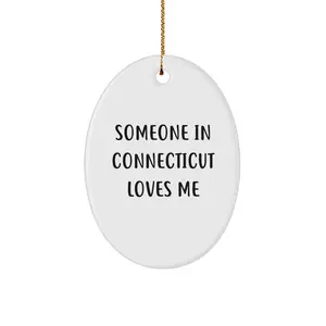 Someone In Connecticut Loves Me Oval Ornament Gift Connecticut Residents