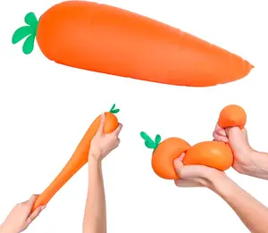 Easter Squishy Carrot  Jumbo 5Inch Squishy Vegetable  Giant Stress Relief Toy  Fidget Sensory Food Fun for Kids Teens & Adults Easter Gift Squishy Fun Diy Toys