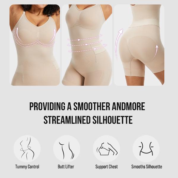 Lilylove Easy-Off Seamless Sculpting Bodysuit Full-Shapewear Tummy Slimming & Butt Lifting for Women Breathable Fabric & Everyday Comfort From S to XL