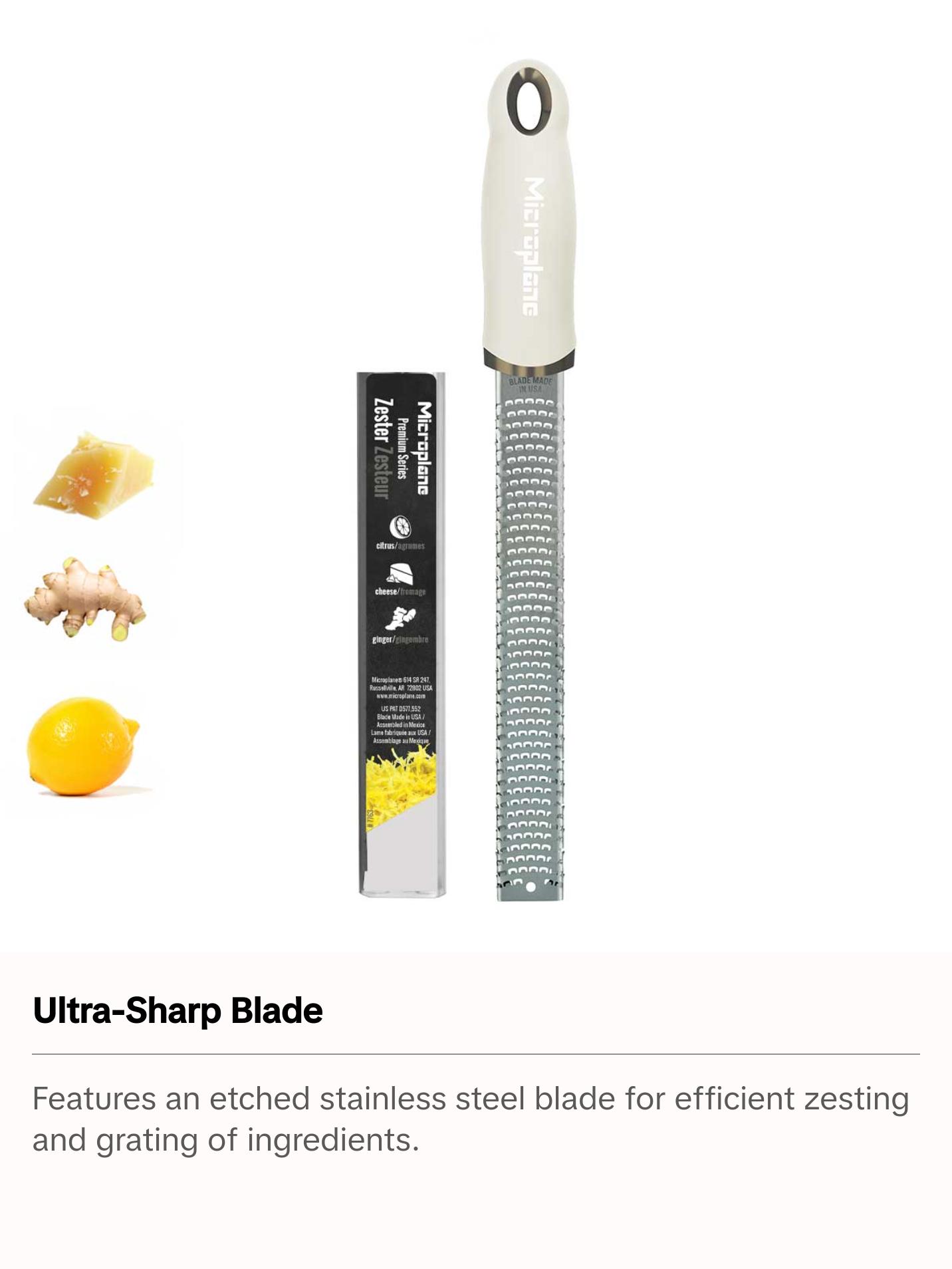 Microplane, Premium Classic Citrus Zester – Urban Colors Edition, Rasp-Style Stainless Steel Grater for Citrus, Cheese & More