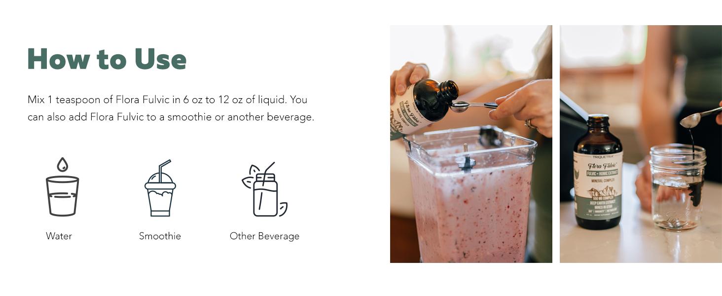 Flora Fulvic | Natural Trace Mineral Complex with Fulvic Acid & Humic Acid – 550 mg, Mined in Utah, Supports Gut Health & Digestion – 8 fl oz