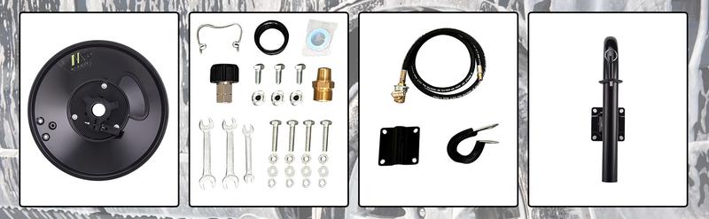 M MINGLE High Pressure Washer Hose Reel 150ft - Heavy Duty Steel Manual Crank Power Washer Hose Reel with 3/8" Pressure Wash Whip Hose,4000 PSI