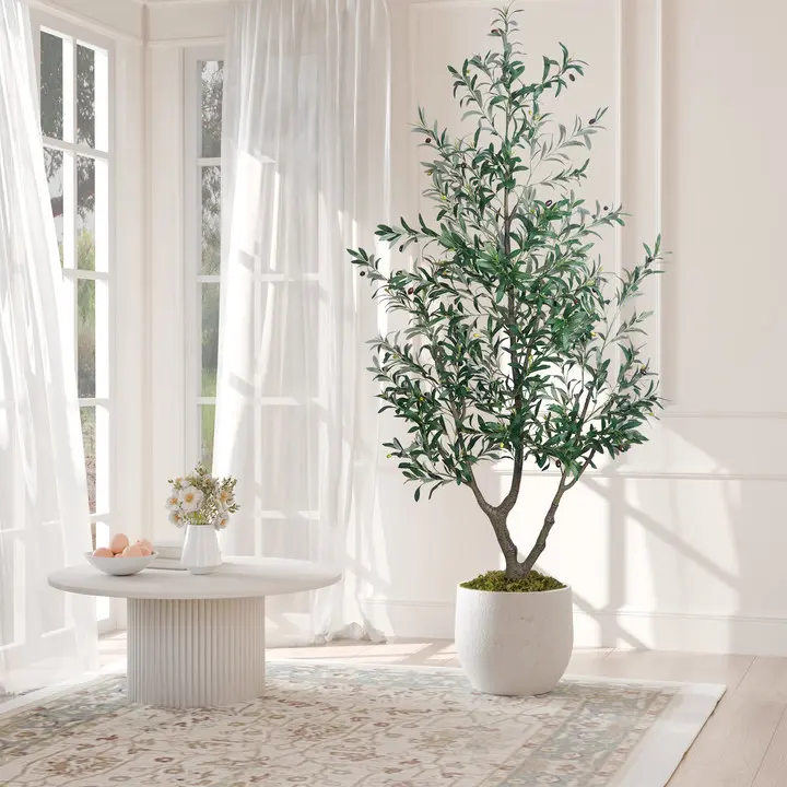 5/6/7FT Artificial Olive Tree Realistic Appearance Lush Branches and Leaves Fake Potted Plants Suitable for Home Office Decoration