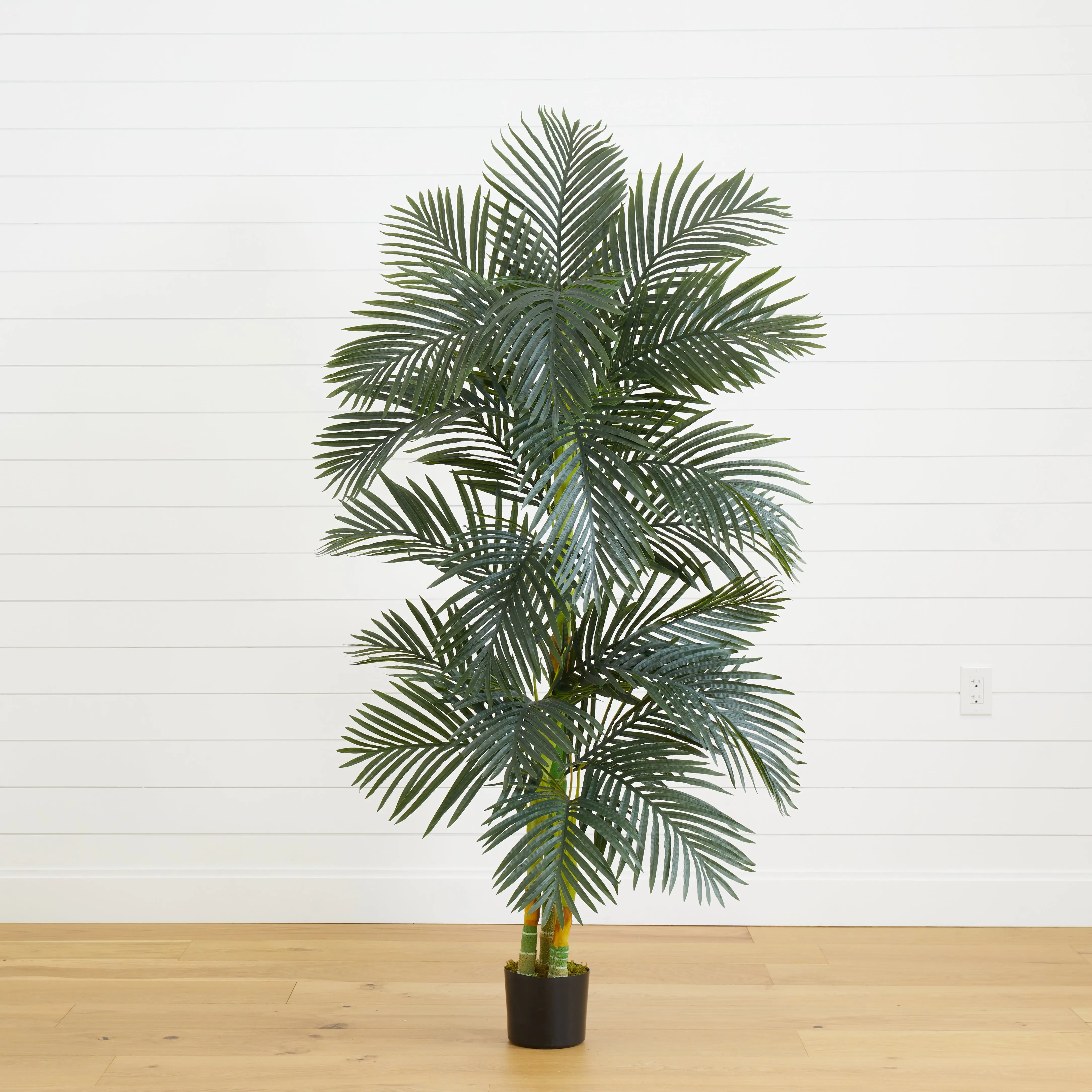 6.5' Silk Golden Cane Artificial Palm Tree - Aesthetic House Decor for Living Room, Entryway, Room Decorations, Indoor Tropical Faux Plant Home Decor Piece, Living Room Decor, Aesthetic Room Decor