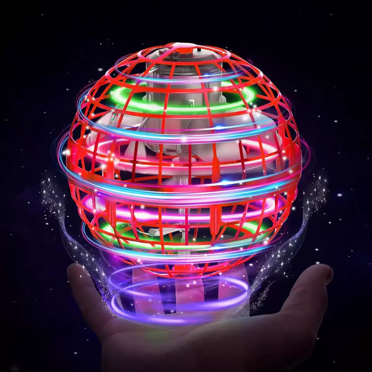 Unisex 2026 Trend Shatterproof Ball-Shaped Interstellar Spinning Toy - 8cm Wide, 100g, Cosmic Look, Dazzling Lights, Planetary Pattern, Self-Fly Orbit Motion, Returns Home, Endless Surprises, Educational Science Tech Toy for Family Gatherings, Ball Shape