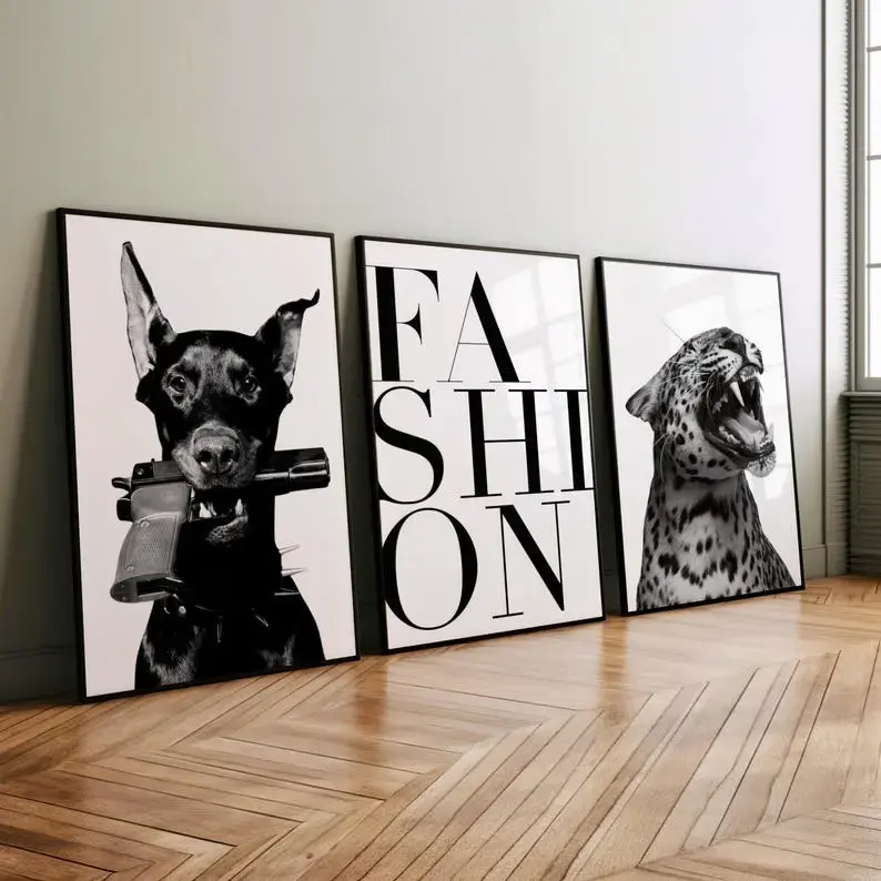 Bundle of 3 Luxury designer Wall Art Canvas, Fashion poster -Fine Art prints