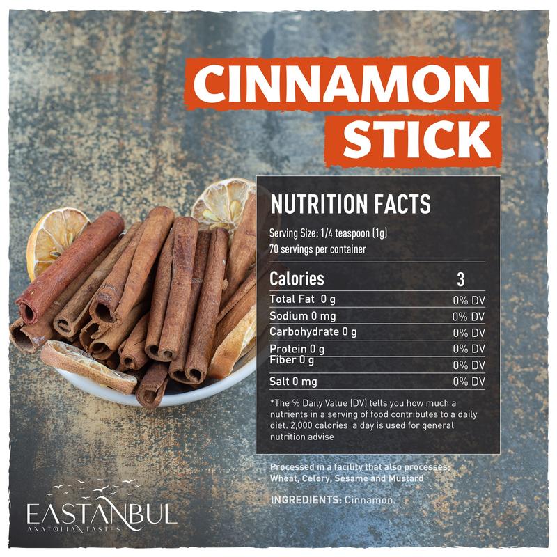 Eastanbul Cinnamon Sticks Whole Cinnamon Sticks Whole Cinamon Saigon 2.47oz Natural Clean Vegan Non-GMO Spice Matters