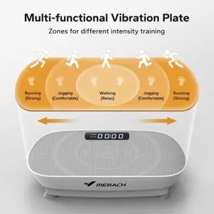 Merach Vibration Plate Exercise Machine with Lymphatic Drainage Feature Compact Design for Full Body Workout Max User Weight 400LBS Home Gym Equipment