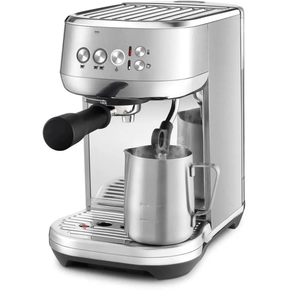 Breville Bambino Plus Stainless Steel Compact Automatic Espresso Maker - Cappuccino Machine, 7.7" Wide, ThermoJet Heating System, PID Temp Control for At Home Espresso & Latte, Latte At Home