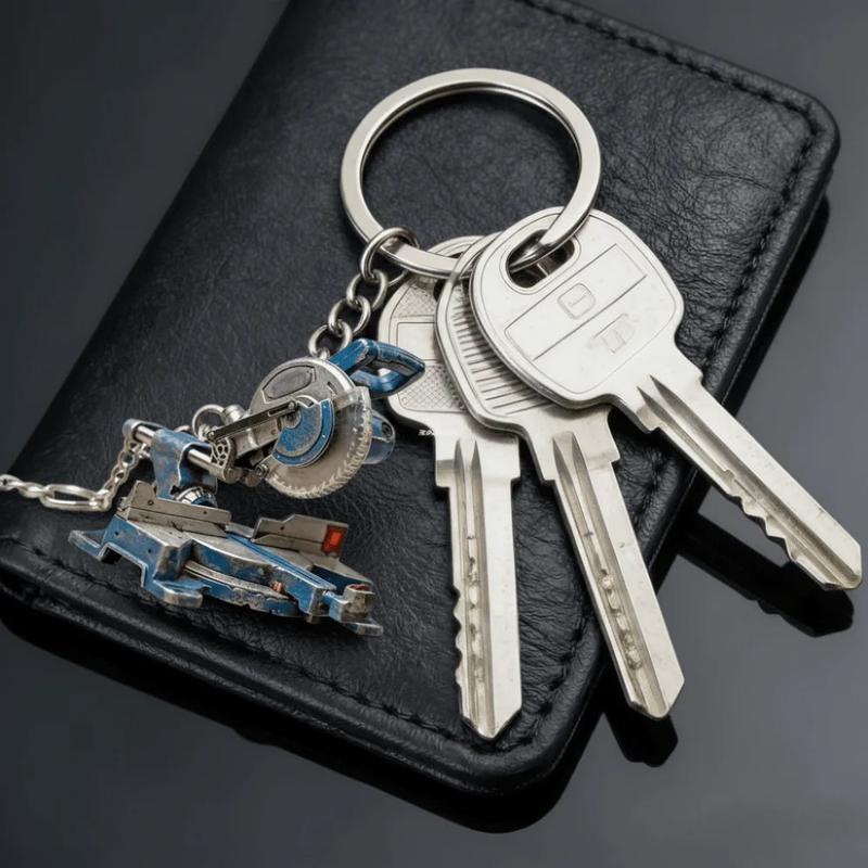 Stainless Steel（High Quality) Portable Chainsaw Keychain Ring Bag Charm Portable Angle Grinder Keychain Handheld Pruning Chainsaws