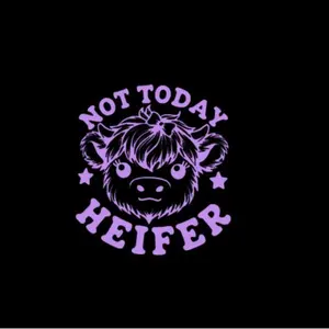 Not Today Heifer Decal/Sticker Car Truck SUV Mirror Sticker, Mirror, Window Decorative Sticker, Vinyl Decal, Car Accessories Permanent Vinyl Cute Girl Cow Bow