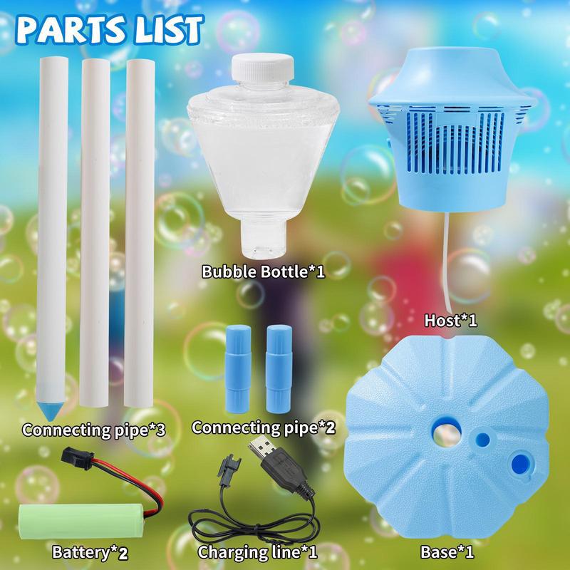 SEESE Bubble Maker For Kids - Adjustable Height Stand, Auto Blaster with Music, Perfect for Backyard,FunIdeal for Outdoor Parties Holiday gifts